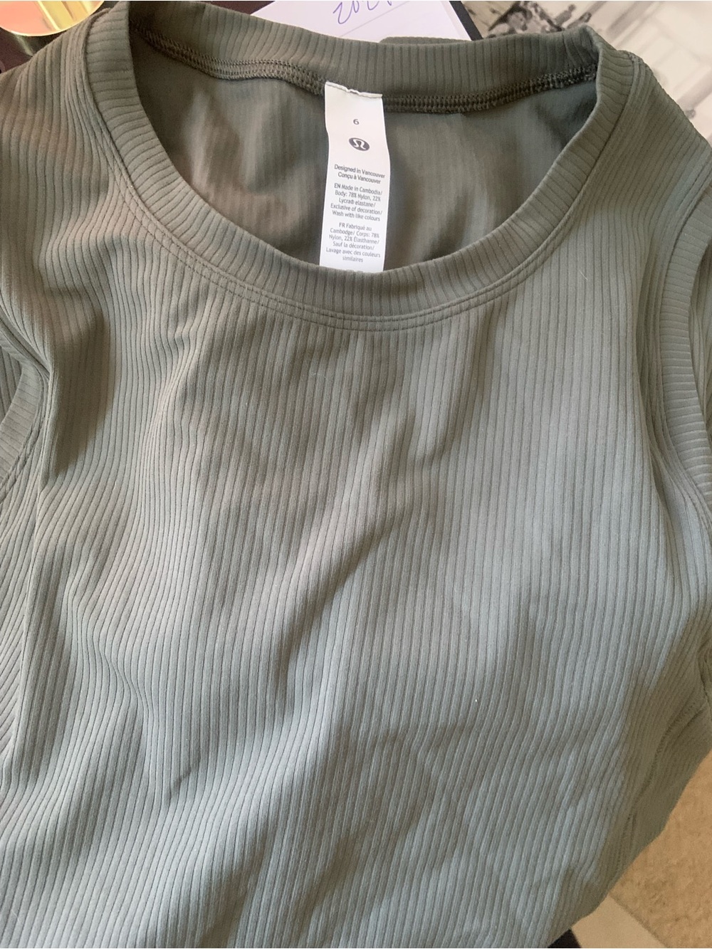 lululemon All Aligned Ribbed Tank Midi Dress — Army Green. NWT. Size 6